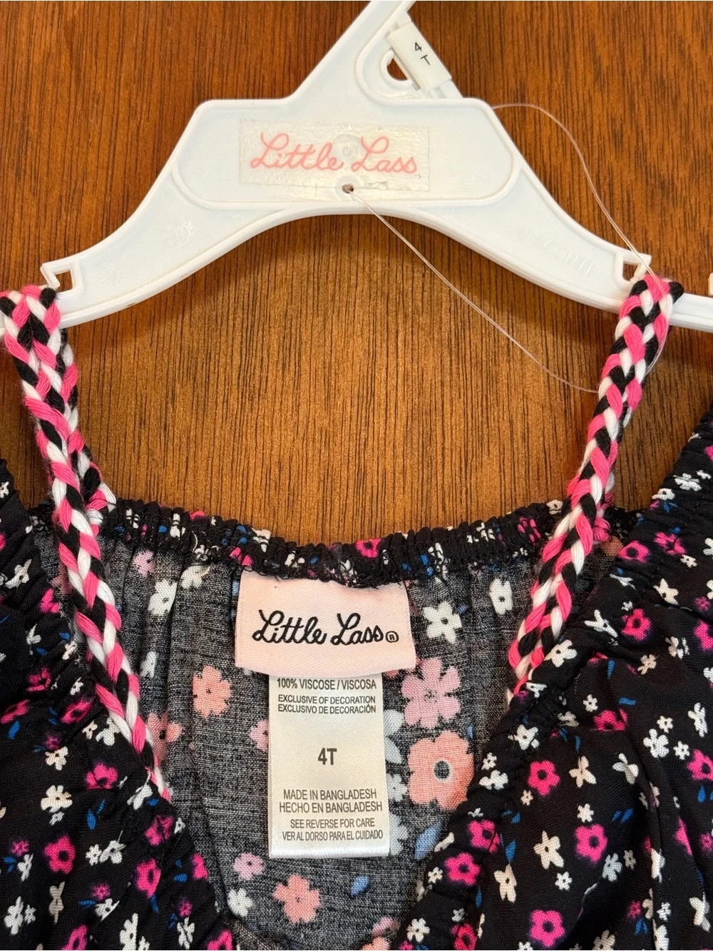 NWT Little Lass Girls Floral Cold Shoulder Jumpsuit with Belt Size 4T - Picture 3 of 6